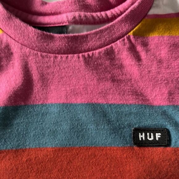 Huf Striped Crew T Tagged M - Picture 2 of 7